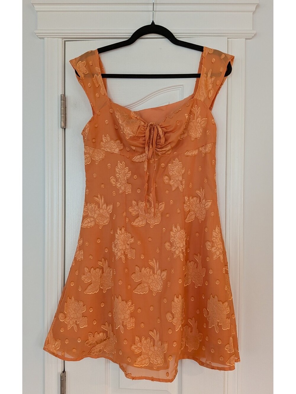 Cider Orange Fairycore Mini dress Size Med cottage renfair whimsical eurosummer